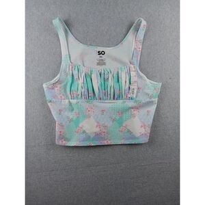 SO Juniors Ruched Front Tank Top‎ Size XXL Floral Print wide straps NWT Summer